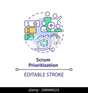Symbol für mehrfarbiges Konzept der Scrum-Priorisierung Stock Vektor