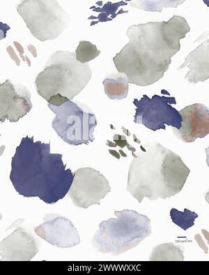Nahtloses Aquarellmuster. Vektor-Aquarell-Effekt, abstrakte florale Hintergrundtextur Stock Vektor