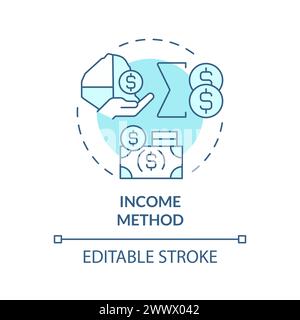 Income Method Soft Blue Concept Symbol (Ertragsmethode) Stock Vektor