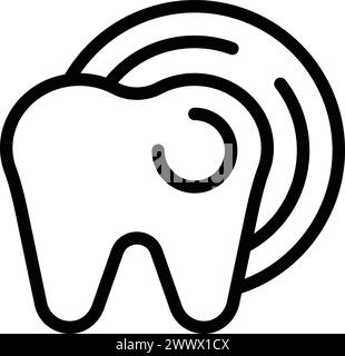 Dentalmedizin Symbol Umrissvektor. Mundhygiene. Zahnschutz-Routine Stock Vektor