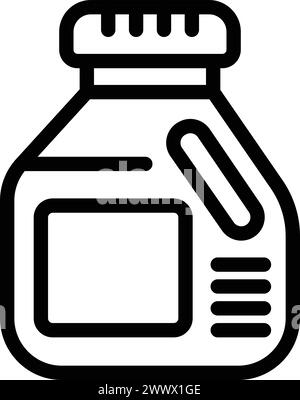 Waschmittel Symbol Umrissvektor. Waschlösung. Waschmaschine für Kleidung Stock Vektor