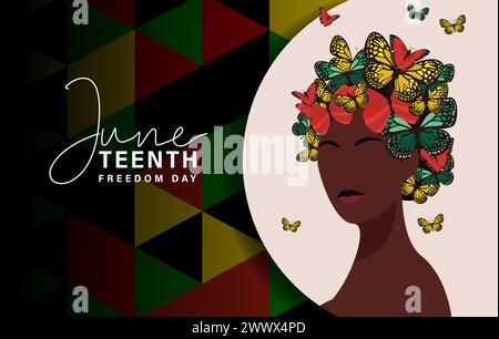 Schwarzes Geschichte Monat Design Poster mit Mädchen Charakter Vektor Illustration Stock Vektor