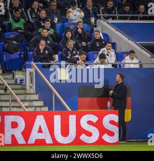 Lyon, Frankreich. März 2024. Trainer Julian Nagelsmann (Deutschland) Co-Trainer Sandro Wagner (Deutschland) Frankreich - Deutschland Frankreich - Deutschland Stockfoto