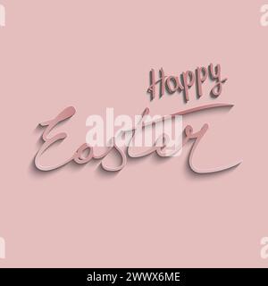 Moderne Kalligraphie-Glückwunschkarte mit Schriftzug. Handgeschriebene Phrasen auf rosa Hintergrund. Vektor für festliche Einrichtung Stock Vektor