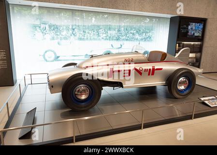 Oyama-cho, Sunto-Gun, Shizuoka, Japan - 27. März 2023: Toyota Toyopet Racer (Replica), Modelljahr 1951, Land Japan. Stockfoto