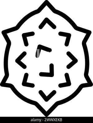Frisches Hornmelone Symbol Umrissvektor. Reichhaltige Vitaminfrucht. Afrikanische Spitzgurke Stock Vektor