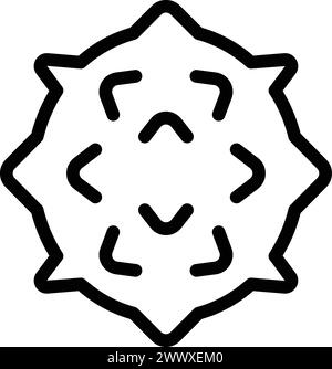 Kiwano Gurke Symbol Umrissvektor. Exotische Melone. Reife Vitamin-afrikanische Frucht Stock Vektor