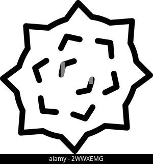 Rohhörner Melone Symbol Konturvektor. Tropische süße Früchte. Spiky Exotic Gurke Stock Vektor