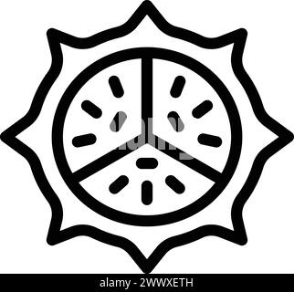 Saftige Hornmelone Icon Umrissvektor. Tropische reife, würzige Früchte. Exotische Vitamin-Boost-Gurke Stock Vektor