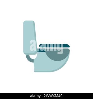 Toilettenlogo in schlichter Farbe. Einfache, elegante, lineare Toilette. Möbel für das Vektorbad. Symbol Toilettenschüssel. Vektorabbildung. Stock Vektor