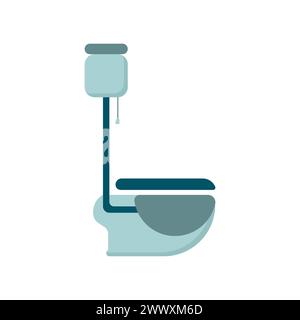 Toilettenlogo in schlichter Farbe. Einfache, elegante, lineare Toilette. Möbel für das Vektorbad. Symbol Toilettenschüssel. Vektorabbildung. Stock Vektor