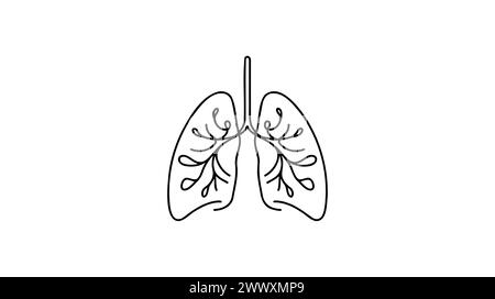 Eine durchgehende Linienzeichnung des anatomischen menschlichen Lungenorgans. Dynamisches medizinisches internes Anatomiekonzept. Einfache Zeichnung grafischer Design-Vektor-Illustration Stock Vektor