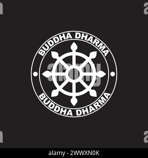 Buddha Dharma Rad Symbol Vektor Illustration Design Stock Vektor