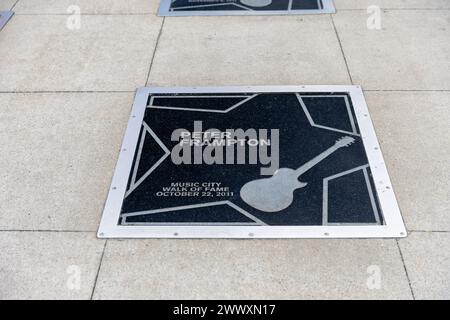 Nashville, TN - 15. März 2024: Peter Frampton Star auf dem Music City Walk of Fame in Nashville, TN Stockfoto