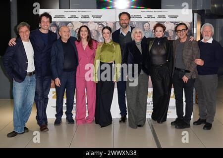 Rom, Italien. März 2024. Die Besetzung nimmt am Fotogespräch des Films „Zamora“ im Cinema Adriano Teil. Quelle: SOPA Images Limited/Alamy Live News Stockfoto