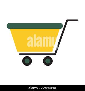 Gelbes Einkaufswagen-Symbol Stock Vektor