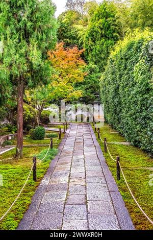 Koloful Path Tofuku-JI Funda-in Sesshu-JI Zen Buddhist Temple Kyoto Japan. Sesshu-JI ist ein kleiner Tempel im Tempelkomplex Tofuku. Gegründet 1321 Kamakura Stockfoto