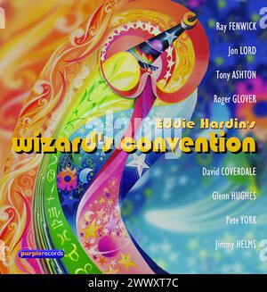 Rock Album Sleeve Wizards Convention, zusammengestellt von dem einstigen Spencer Davis Keyboarder Eddie Hardin. Einige Mitglieder der Rockgruppe Deep Purple, David Coverdale, Glenn Hughes, Jon Lord mit Musikern wie Ray Fenwick. Das ursprüngliche RCA-Album von 1976 und die erste CD wurden 2002 neu ausgestellt. Stockfoto