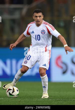 Parma, Italien. März 2024. Alexis Sanchez aus Chile während des internationalen Freundschaftsspiels im Stadio Ennio Tardini, Parma. Der Bildnachweis sollte lauten: Jonathan Moscrop/Sportimage Credit: Sportimage Ltd/Alamy Live News Stockfoto