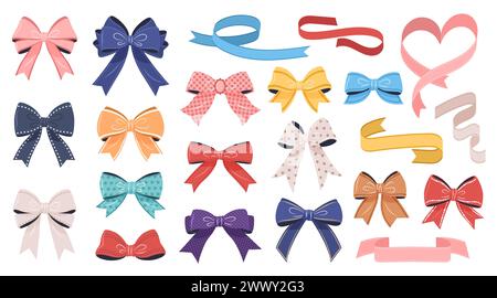Festliche bowknot-Kollektion. Isolierte Vektordarstellungen. Stock Vektor
