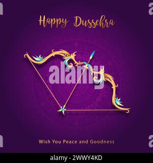 Happy Dussehra Navratri Poster Design Vektor Illustration. Festival of India. Hindu-Urlaub Vijayadashami. Stock Vektor