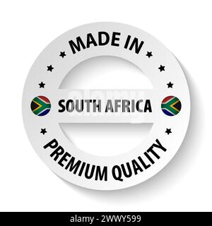Hergestellt in Südafrika Grafik und Label. Element der Wirkung für die Verwendung, die Sie daraus machen möchten. Stock Vektor