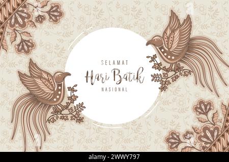 Traditionelles Batikmuster aus Indonesien Vektor-Illustration. Batikmotive Tuch. Batik National Day Design für Poster Banner Template Flyer. Stock Vektor