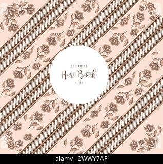 Traditionelles Batikmuster aus Indonesien Vektor-Illustration. Batikmotive Tuch. Batik National Day Design für Poster Banner Template Flyer. Stock Vektor