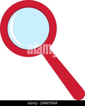 Lupensymbol isoliert auf weißem Hintergrund Stock Vektor