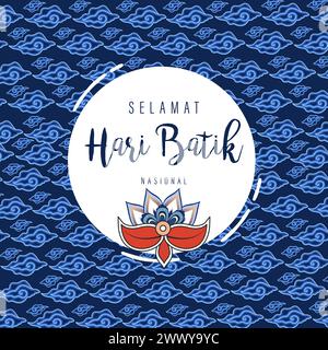 Traditionelles Batikmuster aus Indonesien Vektor-Illustration. Batikmotive Tuch. Batik National Day Design für Poster Banner Template Flyer. Stock Vektor