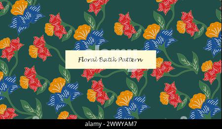 Traditionelles Batikmuster aus Indonesien Vektor-Illustration. Batikmotive Tuch. Batik National Day Design für Poster Banner Template Flyer. Stock Vektor