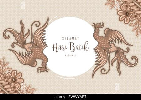 Traditionelles Batikmuster aus Indonesien Vektor-Illustration. Batikmotive Tuch. Batik National Day Design für Poster Banner Template Flyer. Stock Vektor