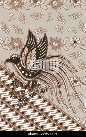 Traditionelles Batikmuster aus Indonesien Vektor-Illustration. Batikmotive Tuch. Batik National Day Design für Poster Banner Template Flyer. Stock Vektor