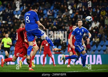 Ferrara, Italien. März 2024. Italiens Giovanni Fabbian im Einsatz während der U21-Europameisterschaft 2025 in der Qualifikationsrunde zwischen Italien und Turkiye im Paolo Mazza Stadion - Sport, Fußball - Ferrara, Italien - Dienstag, 26. März 2024 (Foto: Massimo Paolone/LaPresse) Credit: LaPresse/Alamy Live News Stockfoto