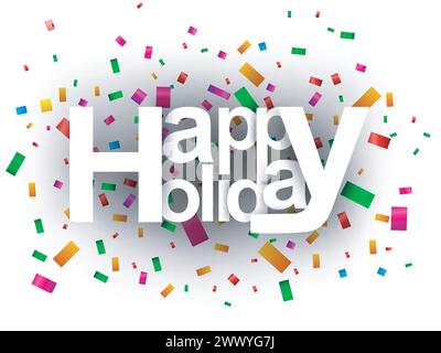 Happy Holiday Gruß Karte Papier Geschnitten, Vektor Illustration Stock Vektor