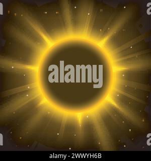 Goldene Lichter gerundeter Hintergrund, Vektor-Illustration Stock Vektor