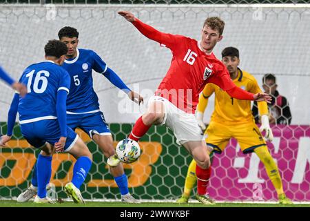 26.03.2024, Innviertel Arena Ried, AUT, U21 EM-Qualifikation 2025 - Oesterreich vs Zypern, im Bild Nicolas Binder (AUT) .// UEFA U21 Euro 2025 Qualifikation zwischen Österreich und Zypern in Ried, Österreich am 2024/03/26 - 20240326 PD7892 Stockfoto