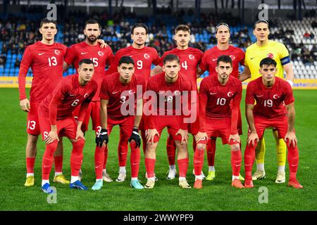 Ferrara, Italien. März 2024. Turkiye für Teamfoto bei der EURO 2025 U21 - QUALIFYING - Italien gegen die Türkei, UEFA-Fußball-Europameisterschaft in Ferrara, Italien, 26. März 2024 Credit: Independent Photo Agency/Alamy Live News Stockfoto