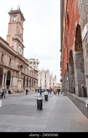 Mailand, Italien - 30. März 2022: Der Palazzo dei Giureconsulti oder der Palazzo Affari ai Giureconsulti ist ein Gebäude aus dem 16. Jahrhundert in Mailand, Italien. Es ist Loca Stockfoto