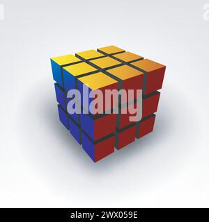 Rubic Cube 3D, Vektorillustration Stock Vektor