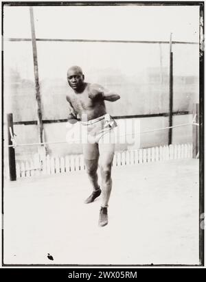 Der afroamerikanische Boxer und Weltmeister im Schwergewicht Jack Johnson in Sydney, Australien, um 1908 Stockfoto