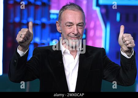 Mailand, Italien. März 2024. Mailand, Fernsehsendung „Stasera c'è Cattelan“ - Rai 2 - Linus Credit: Unabhängige Fotoagentur/Alamy Live News Stockfoto