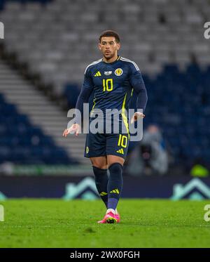 26. März 2024; Hampden Park, Glasgow, Schottland: International Football Friendly, Schottland gegen Nordirland; Che Adams of Scotland Stockfoto