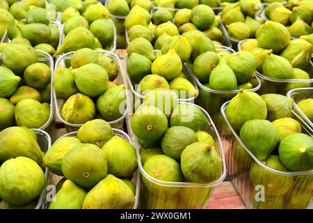 Haufen frischer Bio-Limetten auf dem lokalen Bauernmarkt Stockfoto