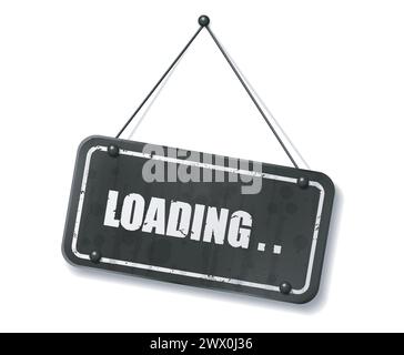 Altes schwarzes Vintage-Schild mit ladendem Text, Vektor-Illustration Stock Vektor