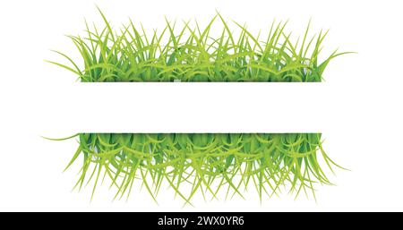 Schild mit Textabstand für Junggras. Geeignet für Naturkonzept, Frühling und Sommerurlaub, Vektor-Illustration Stock Vektor
