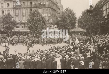 Ankunft der ersten amerikanischen Truppen in Paris CA. Juni 1917 Stockfoto