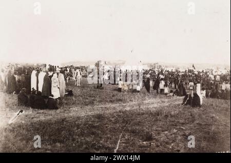 Teilnehmer an der Tanzzeremonie, Fort Reno, Indian Territory, 1885-1893 Stockfoto