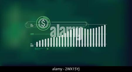 Abstrakte Infografiken zum Anstieg des Dollarpreises. Stock Vektor