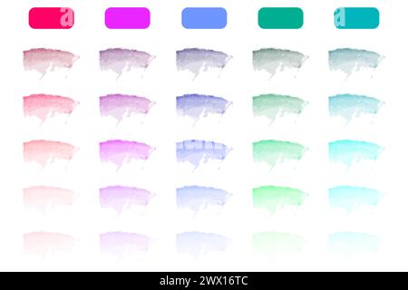 Pinselstriche mit Aquarellfarben. Kollektion farbenfroher Farbabstriche. Künstlerische Hintergründe. Vektorabbildung. EPS 10. Stock Vektor